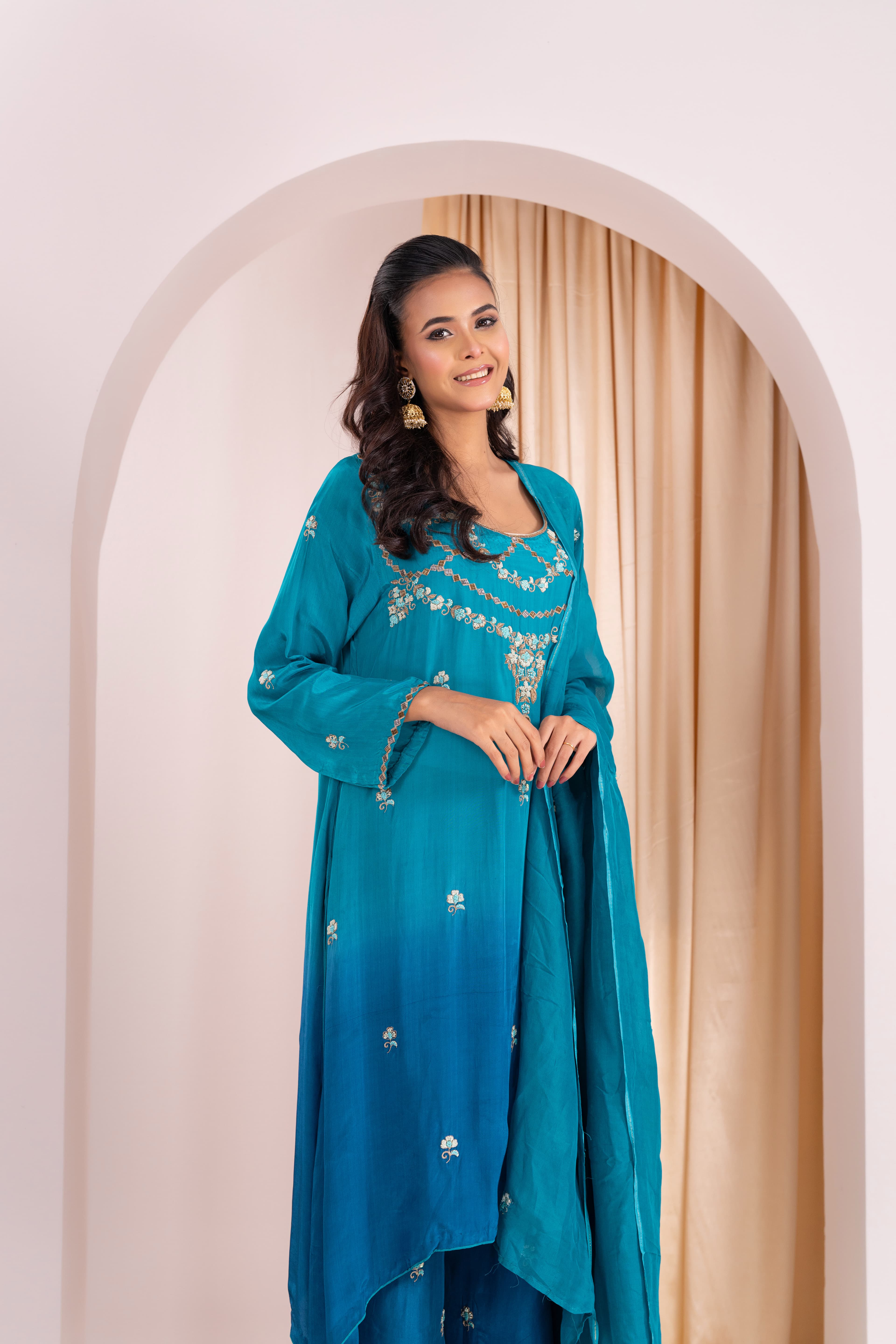 Mudal Silk Kameez Set