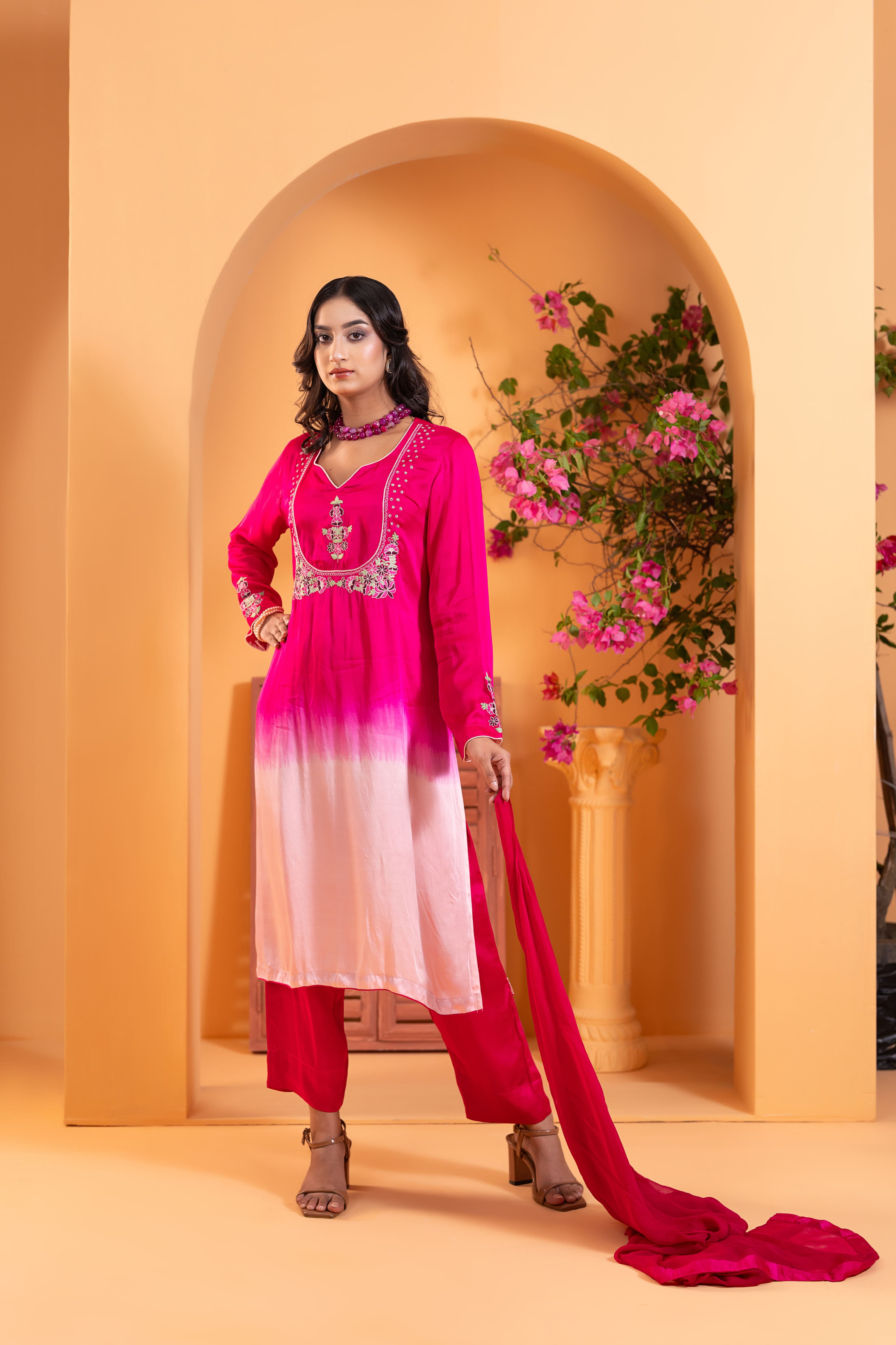 Soft Crepe Silk Kaftan Set
